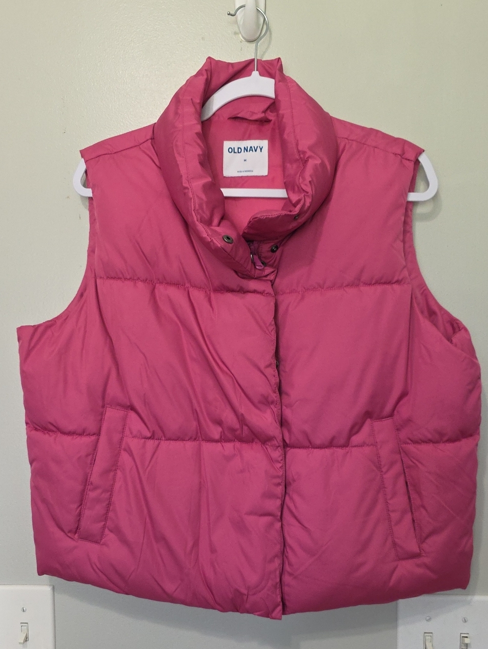 Old Navy Hot Pink Quilted Puffer Vest
